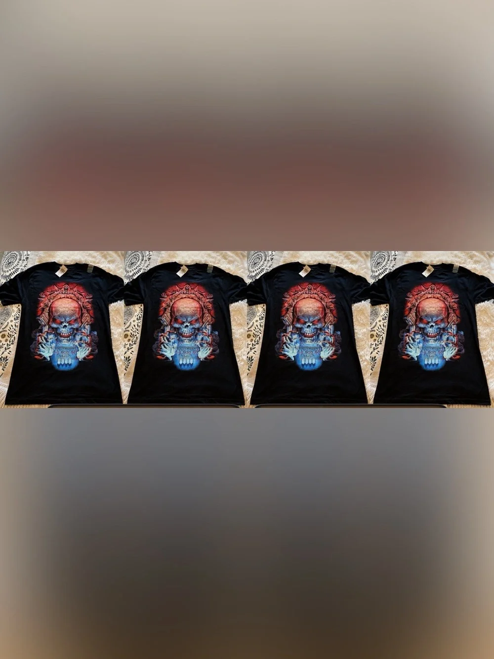 NWT Hot Topic Universal Halloween Horror Nights Menacing Skull Tee Bundle 4pc